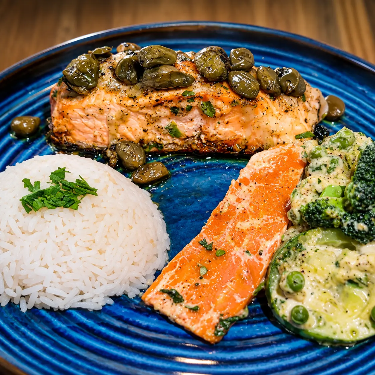 Salmão ao Molho de Alcaparras